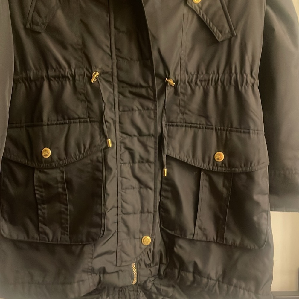 Black Women’s Hooded Parka Jacket with Leopard Lining - Picture 4 of 8